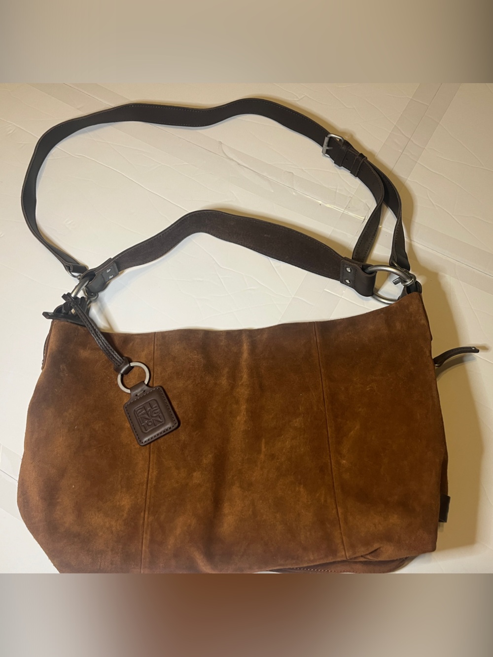 Ellington leather and suede large hobo shoulder bag